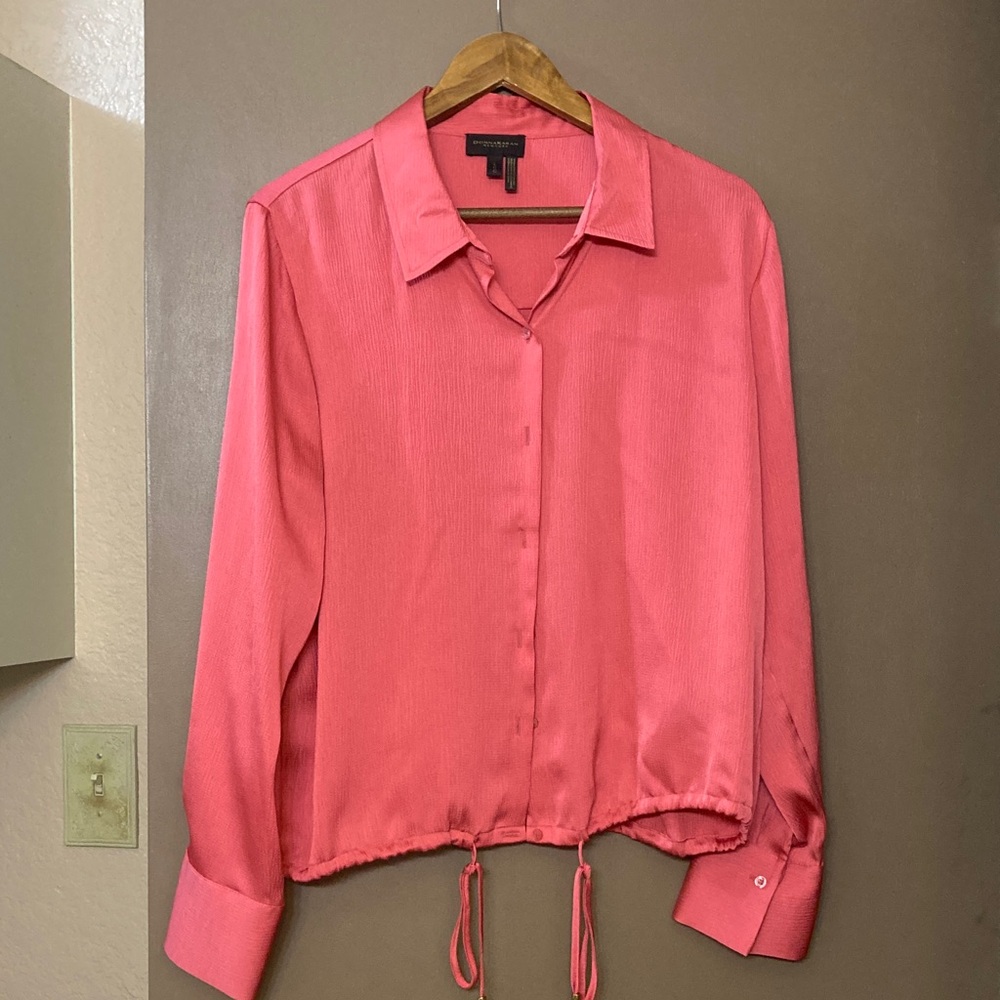 Donna Karan Coral Button-Up Blouse
